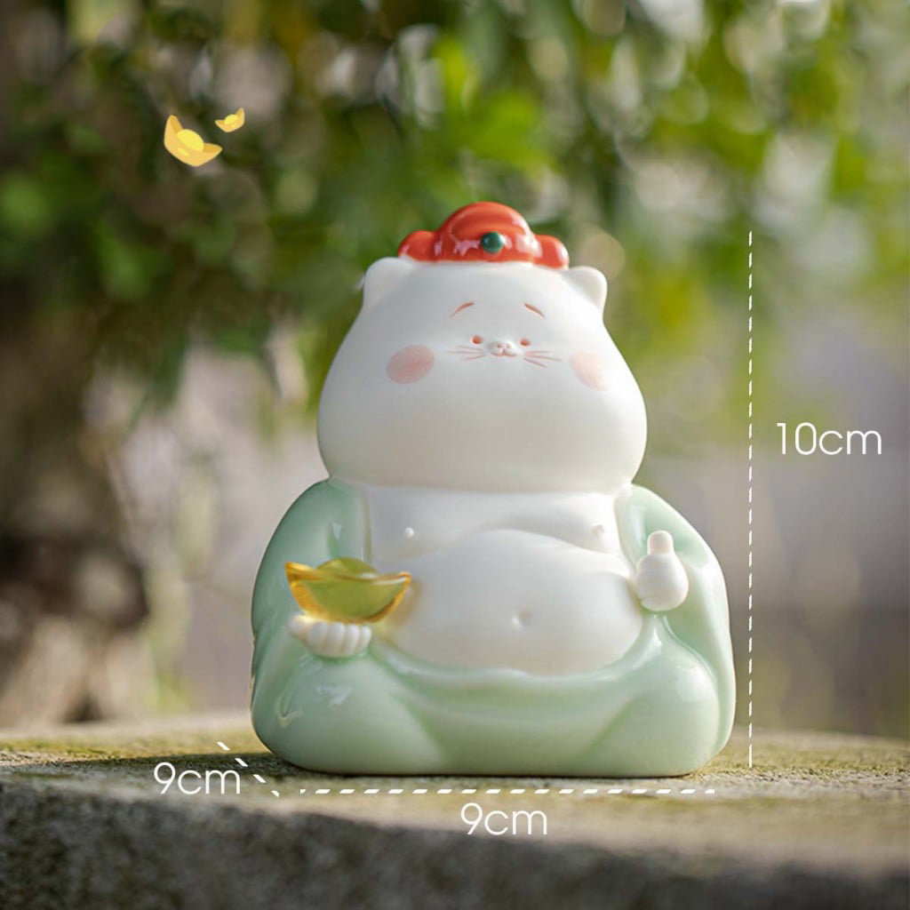 Tượng phật mèo chiêu tài béo ú dễ thương trang trí đẹp