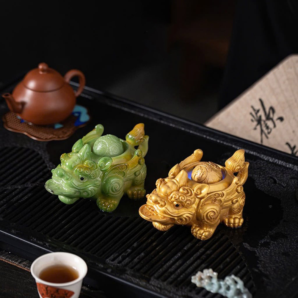 Tượng gốm đổi màu cao cấp tỳ hưu ngậm tiền xu