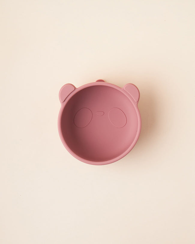 Bát ăn dặm silicone hình gấu – Nhỏ xinh, tiện dụng cho hành trình ăn dặm của bé màu hồng đất