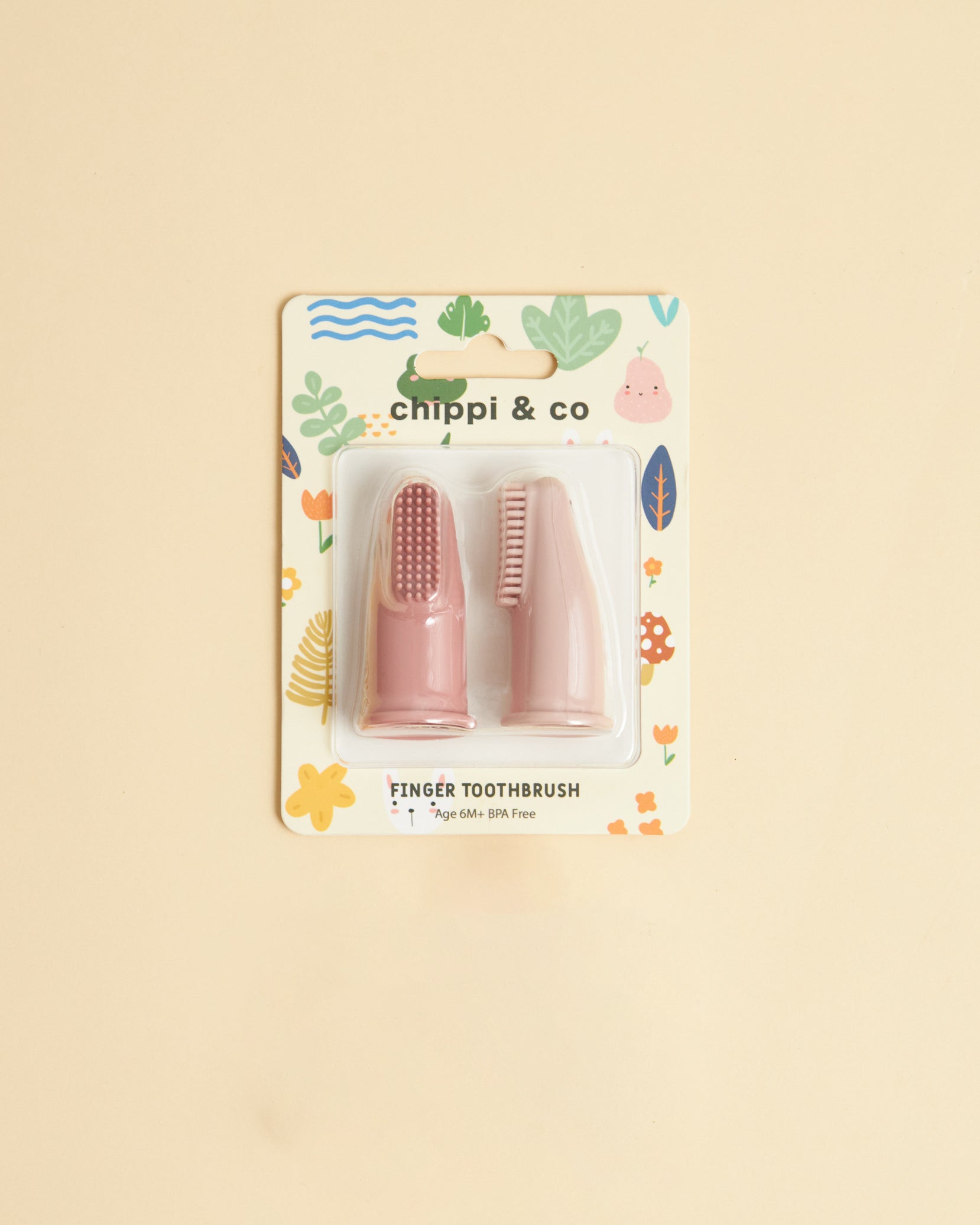 Bàn chải xỏ ngón silicone cho bé – Nhỏ gọn, mềm mại, tiện dụng màu Hồng - Tím