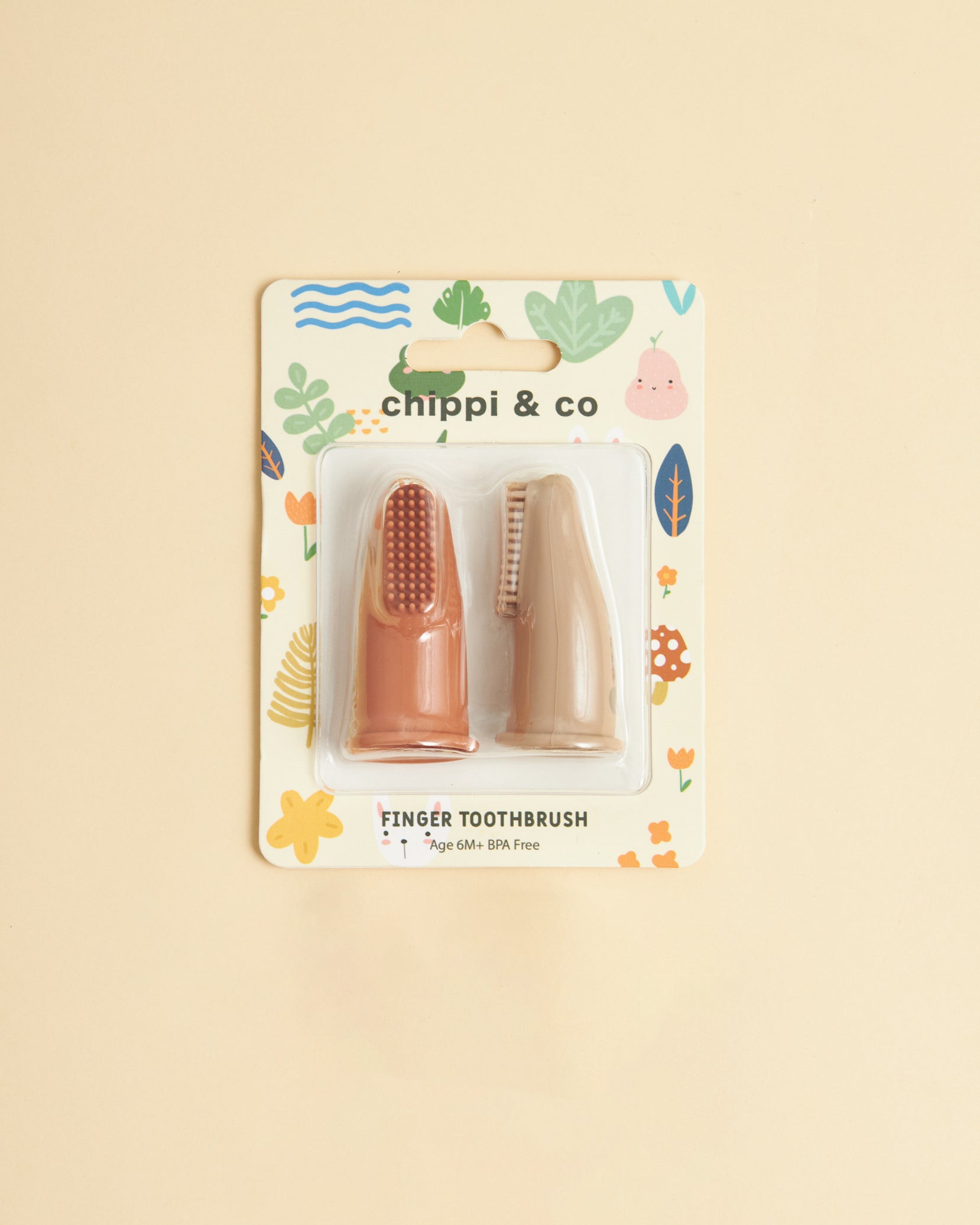 Bàn chải xỏ ngón silicone cho bé – Hỗ trợ vệ sinh nướu và lưỡi nhẹ nhàng màu Cam - Be