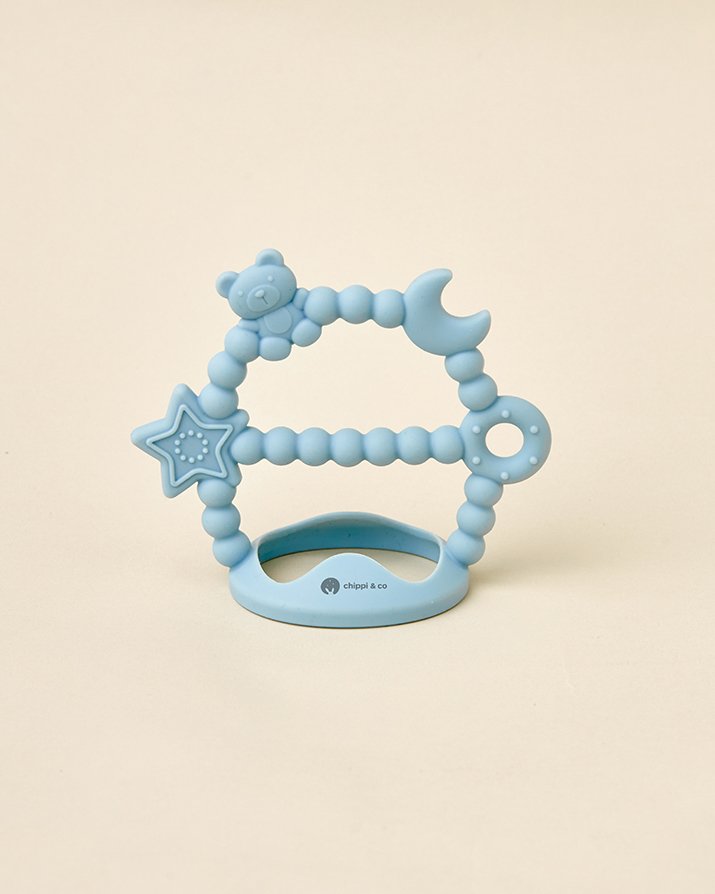 Gặm nướu silicone cho bé – Món đồ chơi nhỏ đồng hành cùng những chiếc răng đầu tiên màu Xanh nhạt
