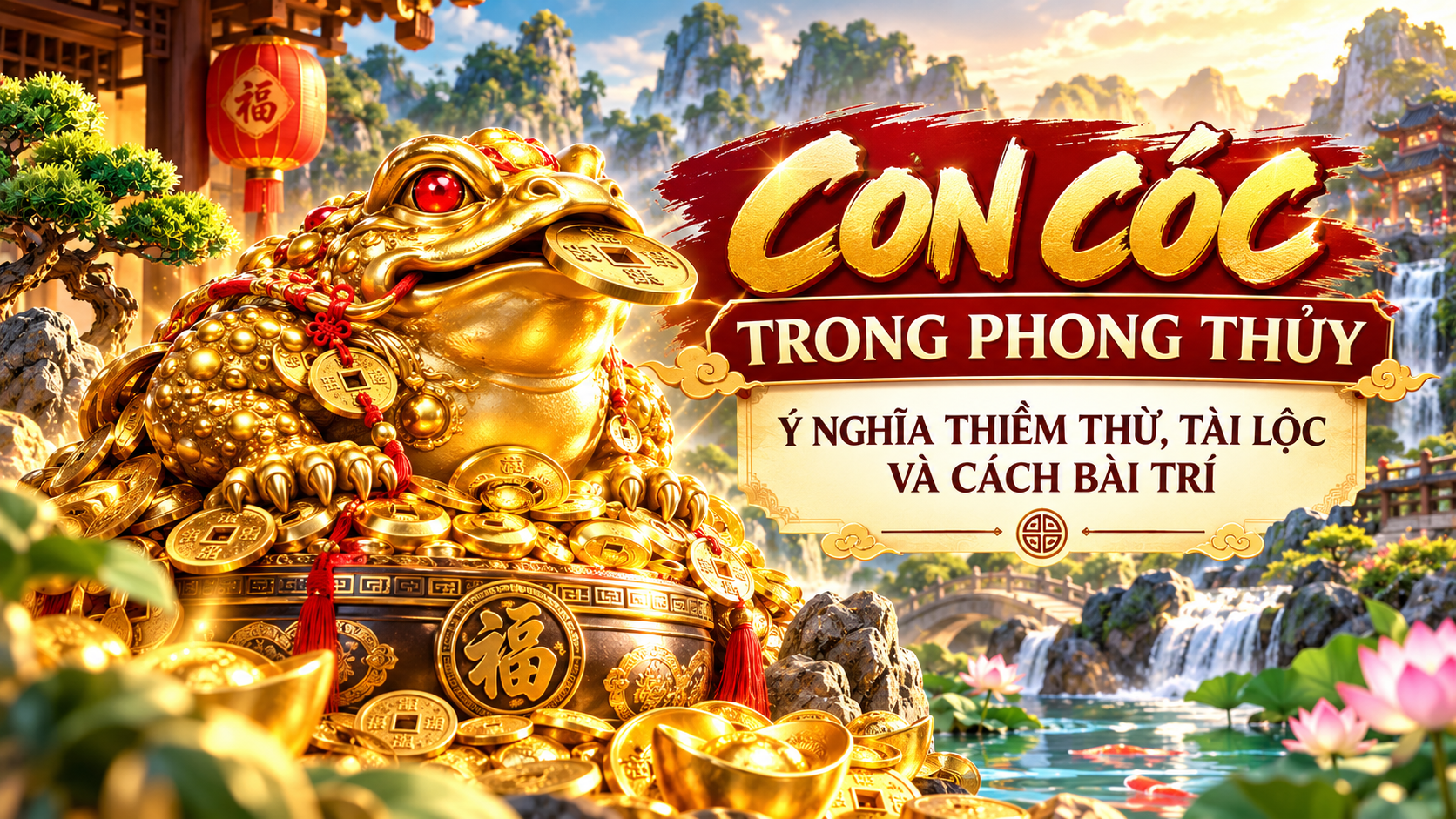 CON CÓC TRONG PHONG THỦY – Ý NGHĨA THIỀM THỪ, TÀI LỘC VÀ CÁCH BÀI TRÍ